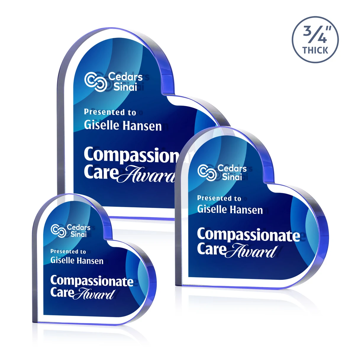 Davina Heart VividPrint™ Double Sided Award - Blue 1
