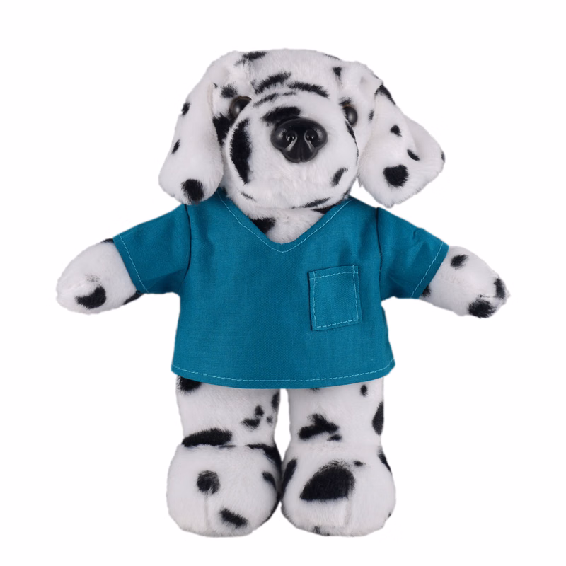 Soft Plush Stuffed Dalmatian in scrub shirt