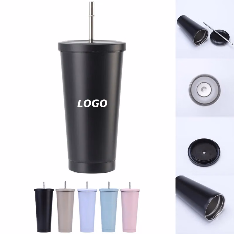 25 oz Stainless Steel Tumbler with Lid and Straw