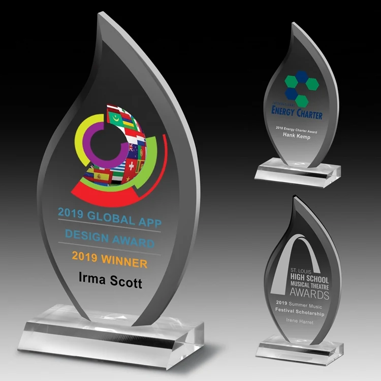 Multi-Faceted Acrylic Award (4" x 7 3/4" x 3/4") - Screen Imprint 1