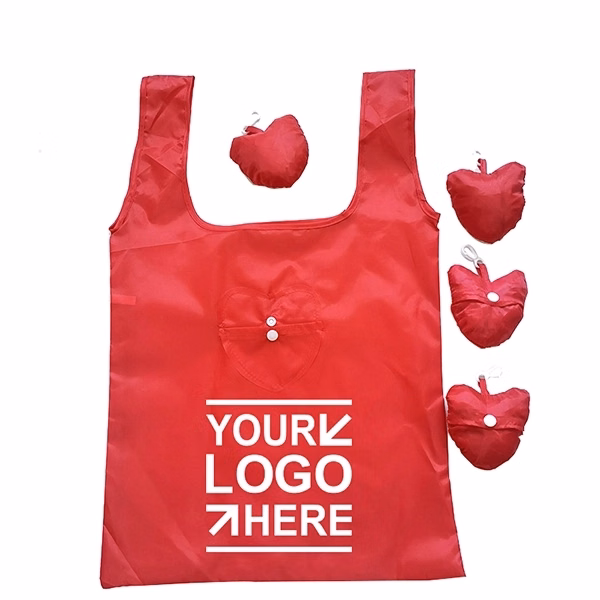 Rpet 190T heart foldable shopping bag