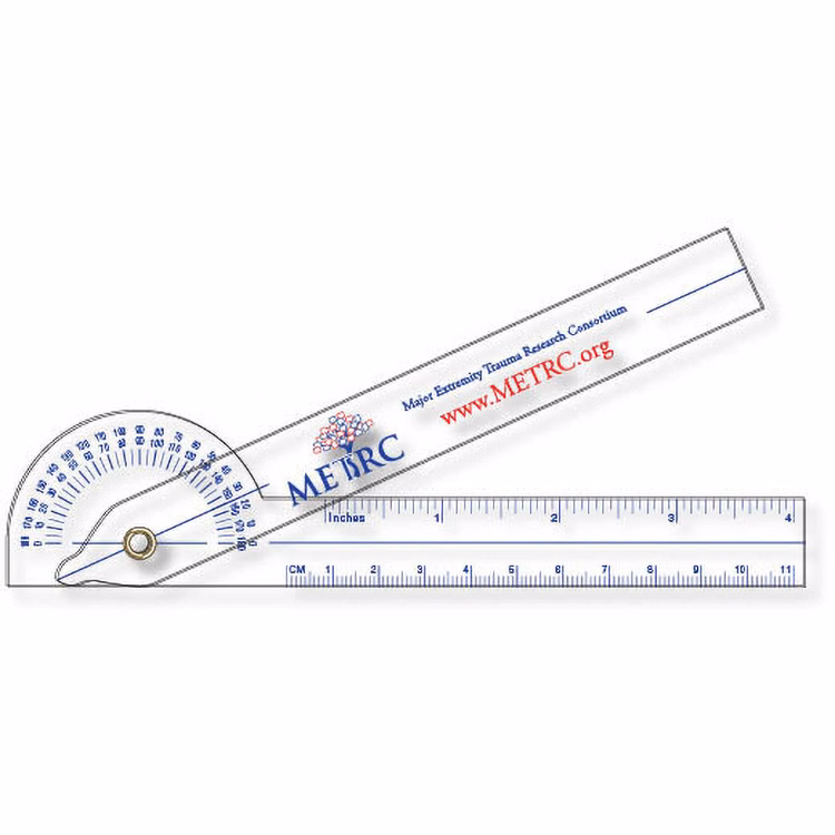.030 Clear Plastic Goniometer (1.5" x 11.4") Screen-printed