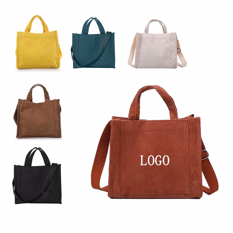 Small Women Corduroy Tote Handbag