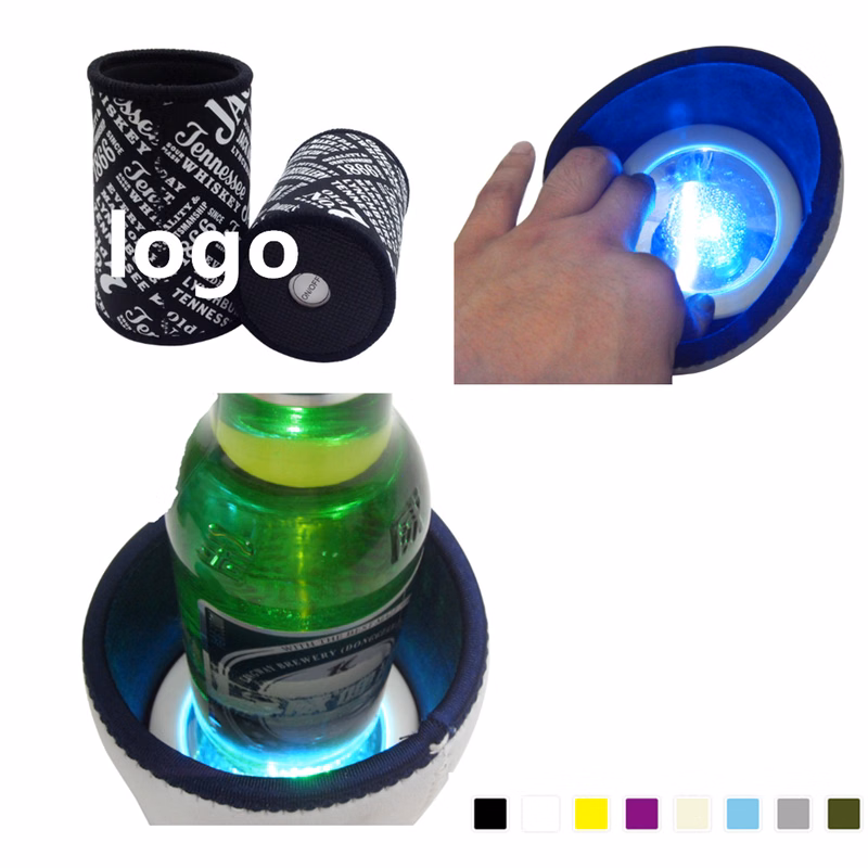 LED Bottom Neoprene Can Coolie