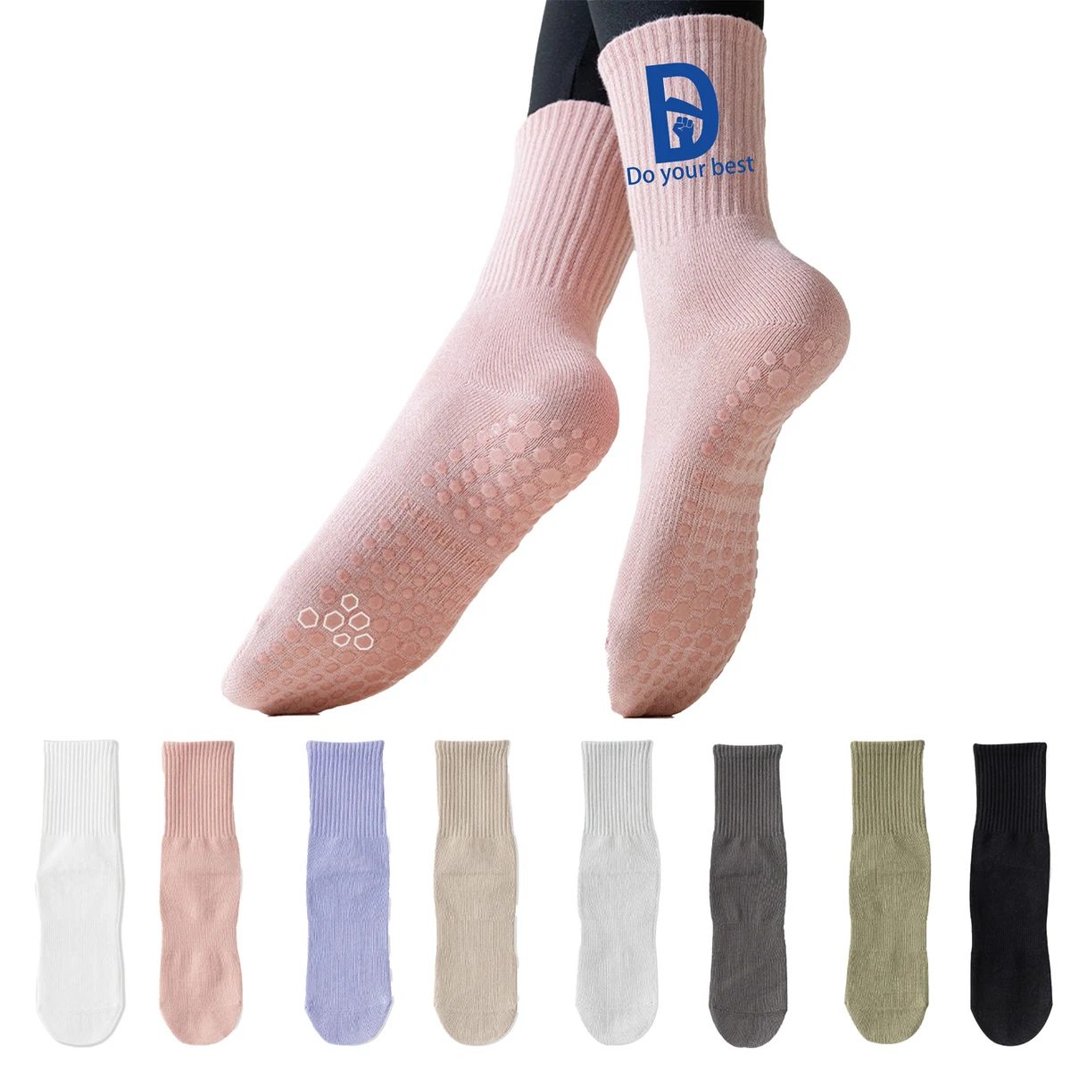 Home and Sports Pilates Sock with Non Slip Grippers 1