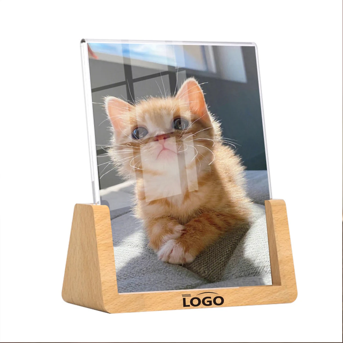 Picture Frame U-shaped Wood Base Acrylic Photo Display 1