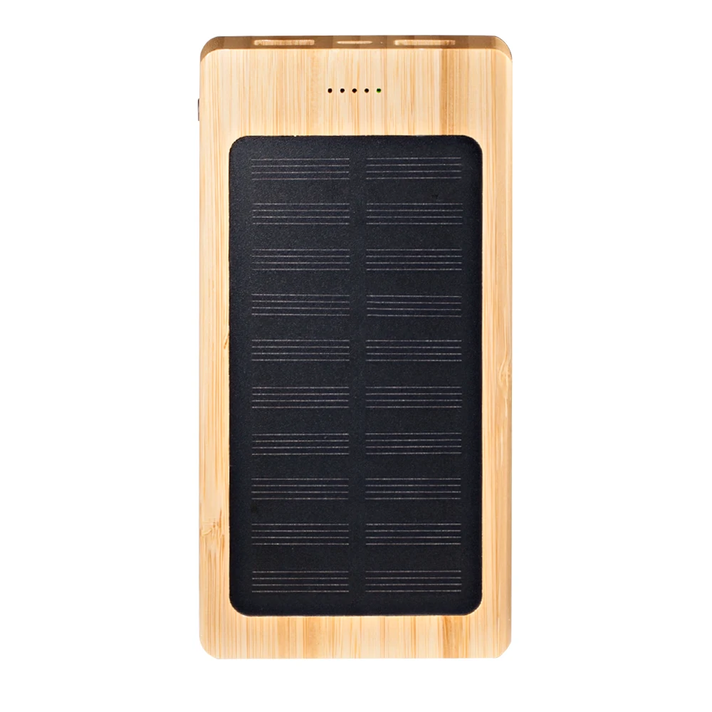 Marquette Solar Panel 8000mah Bamboo Power Bank 1