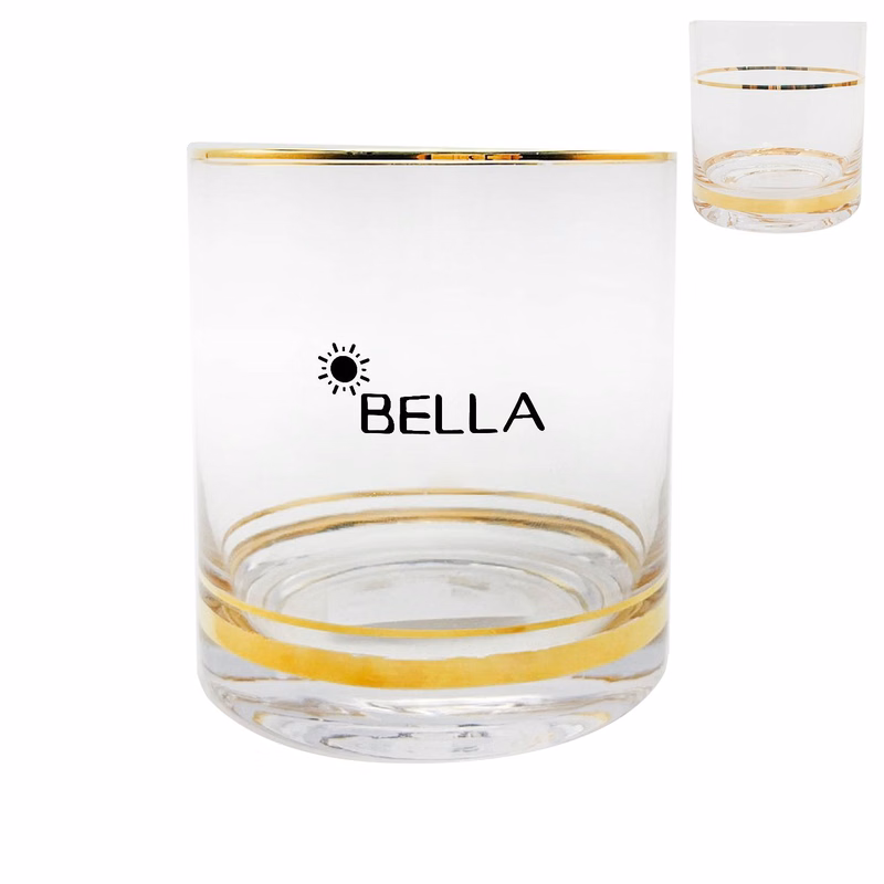 10oz Gold Rim Wine Glass
