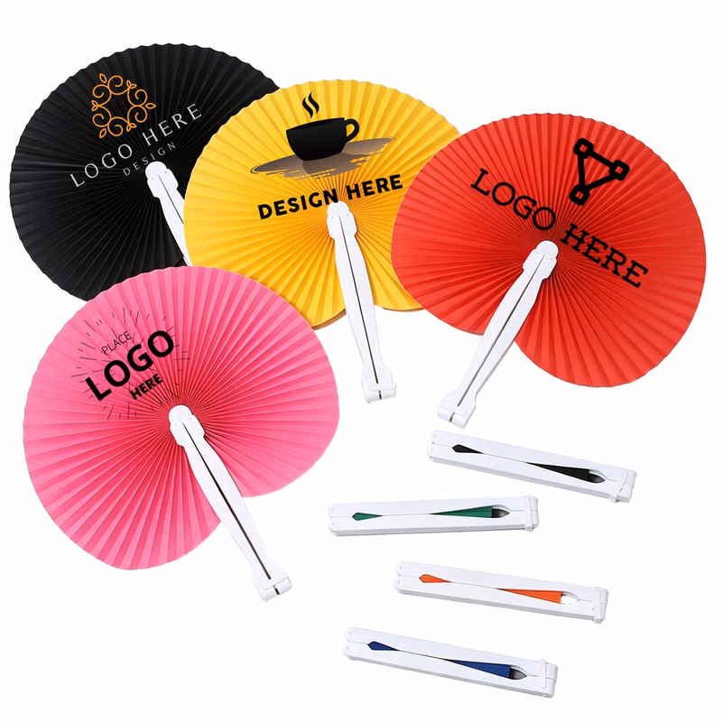 Mini Round Folding Paper Hand Fan