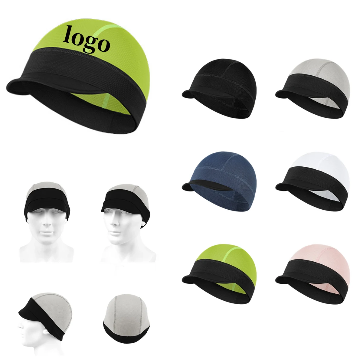 Breathable Sports Cycling Skull Cap With Visor 1