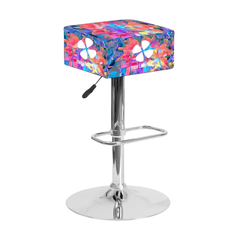 Custom Printed Square Contemporary Bar Stool swivel bar stools 1