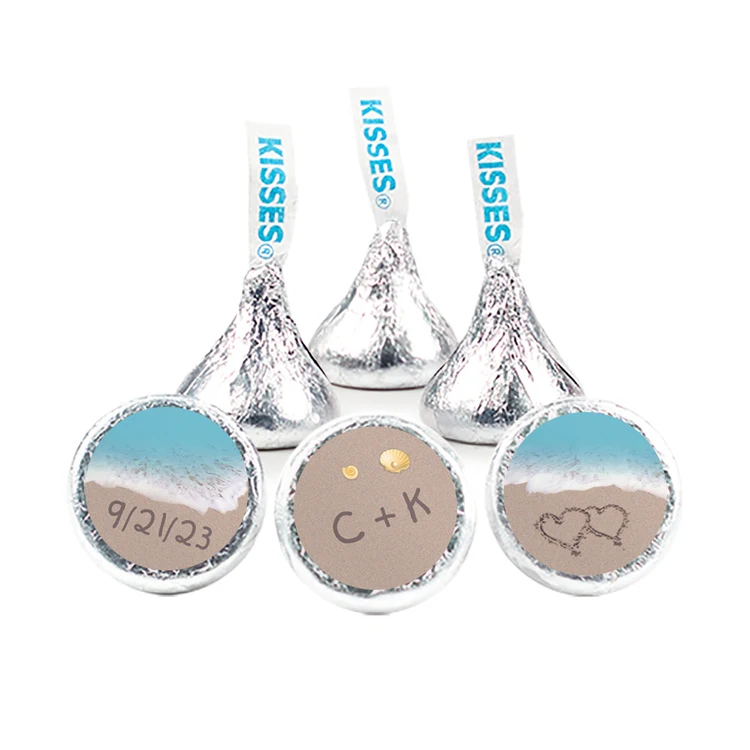 Wedding Beach Design - Hershey's Kisses w/ Full Color Label 1
