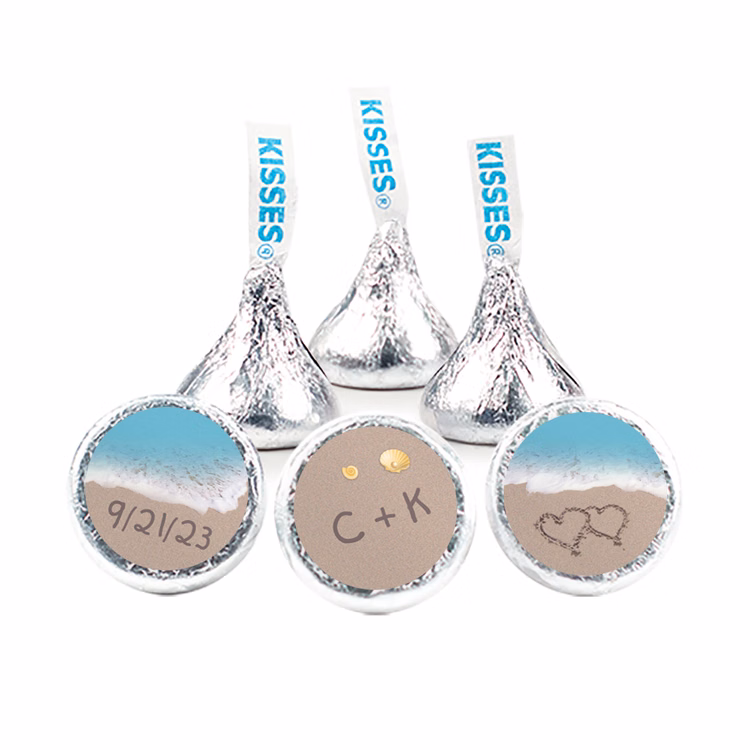 Wedding Beach Design - Hershey's Kisses w/ Full Color Label