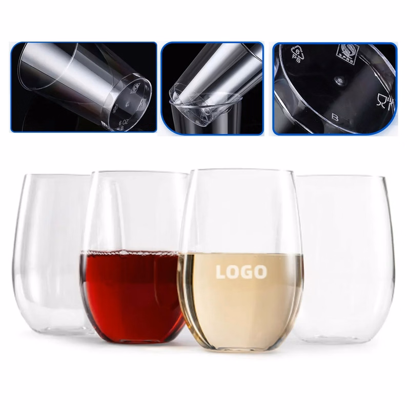 16 oz Stemless Plastic Wine Glass For Family Party