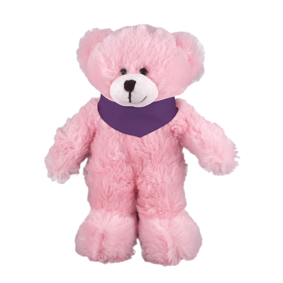 Soft Plush Stuffed Pink Bear with Bandana 1