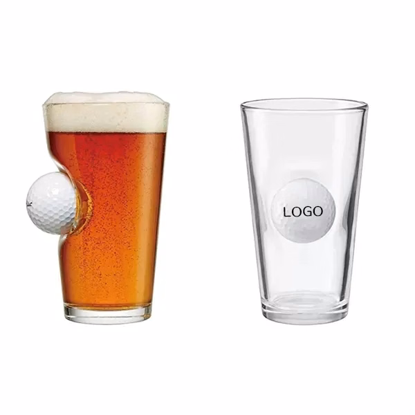Golf Ball Design Beer Mug with Embedded Glassware