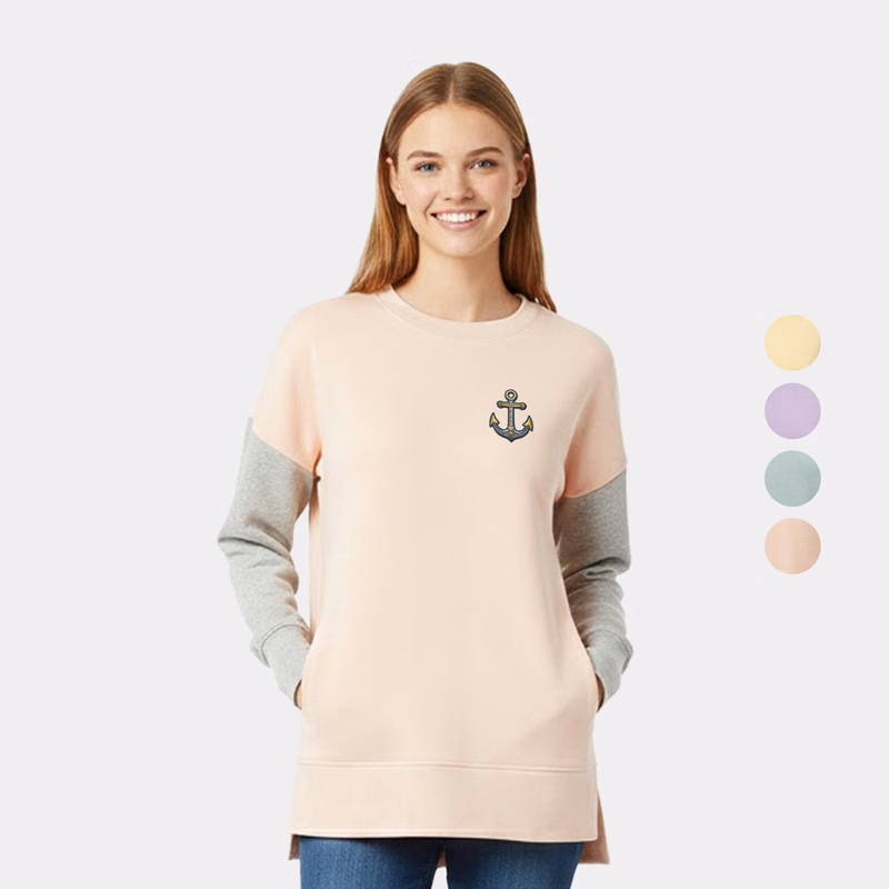 Olivia™ Women's Center Seam Colorblock Drop Shoulder Crewneck