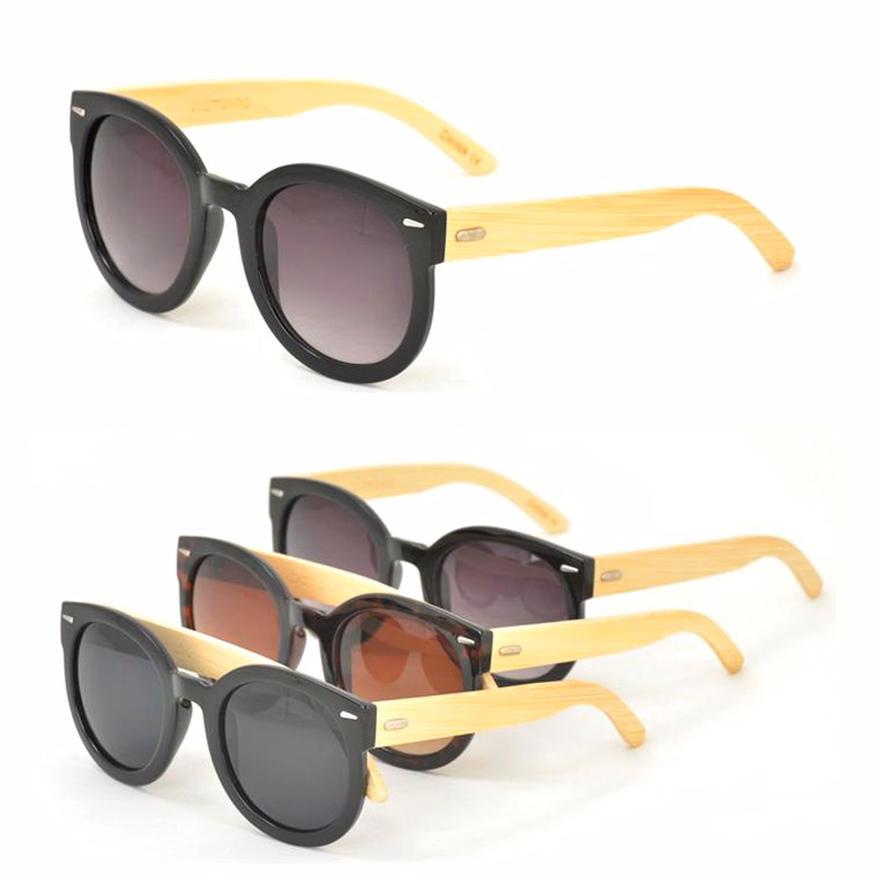 Paparazzi Large Round Bamboo Sunglasses