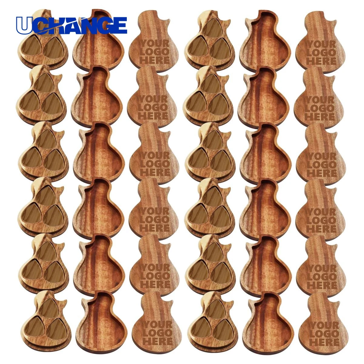 Guitar-Shaped Pick Storage Box 1