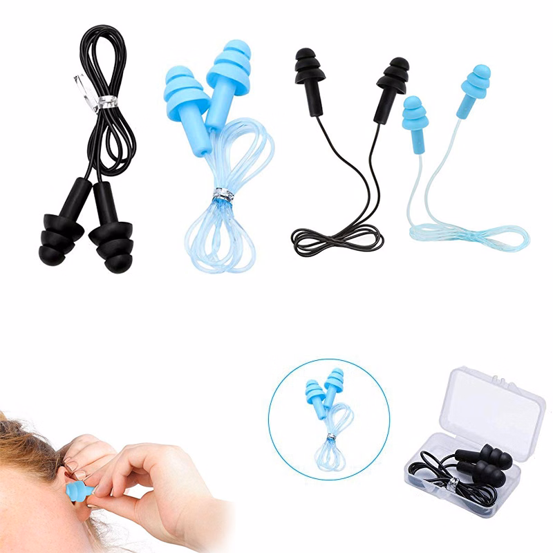 Anti-Noise Corded Triple Flanged Earplugs in Box