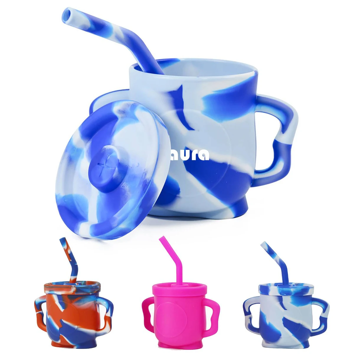 Children's Silicone Drinking Cup with Dust-proof Lid 1