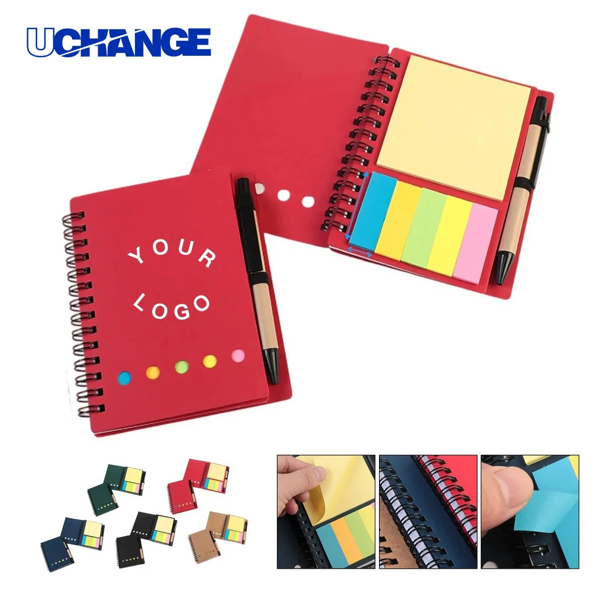 Kraft Memo Pad Organizer with Sticky Flags 1