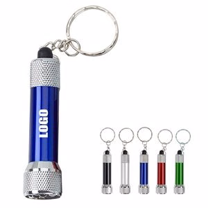 Compact LED Flashlight With Key Ring And Aluminum Design Twist Activation