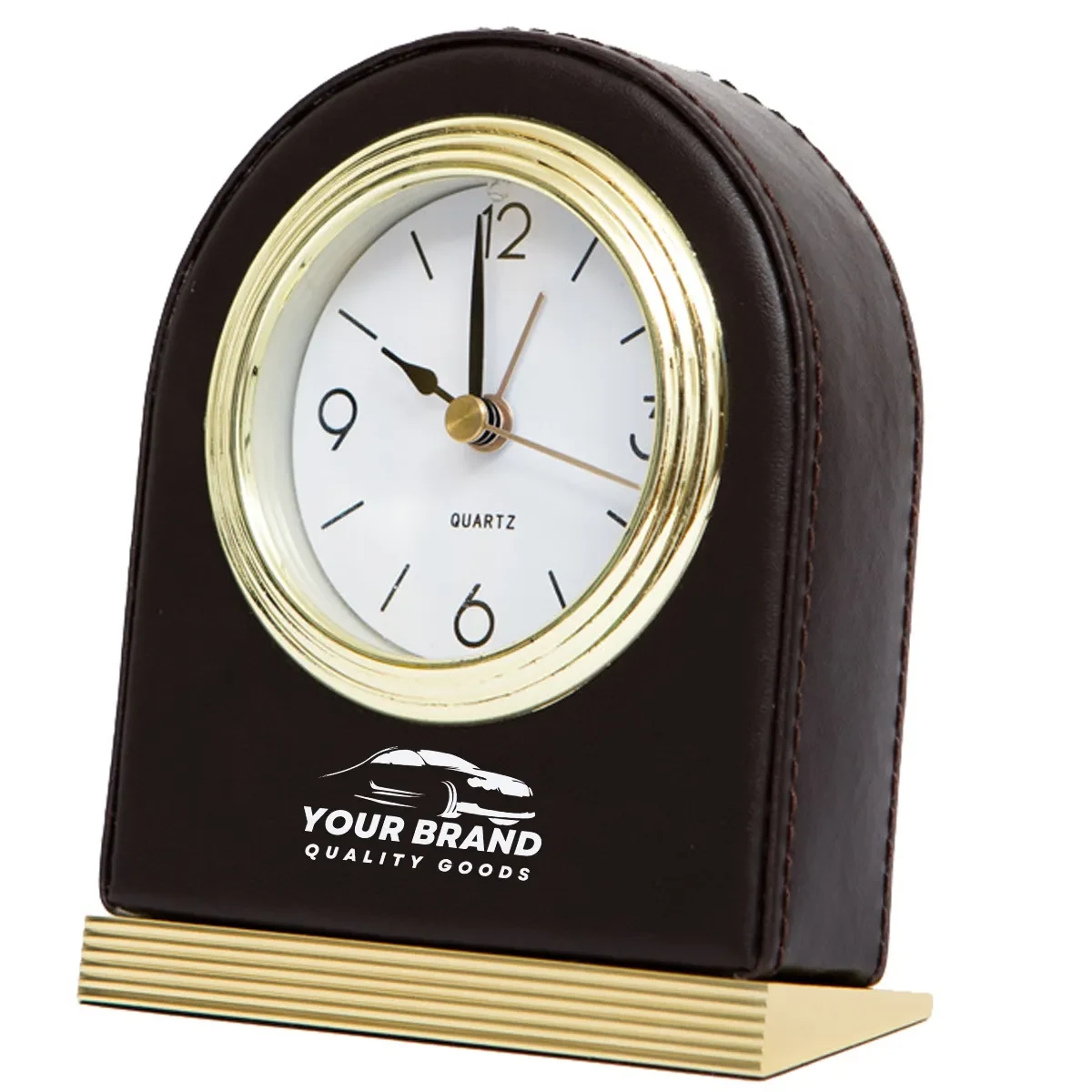 Leather High-end Hotel Living Room Personalized Desk Clock 1