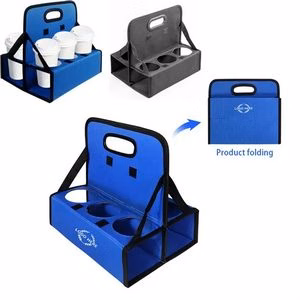 Portable 6 Cups Holder Organizer with Foldable Design