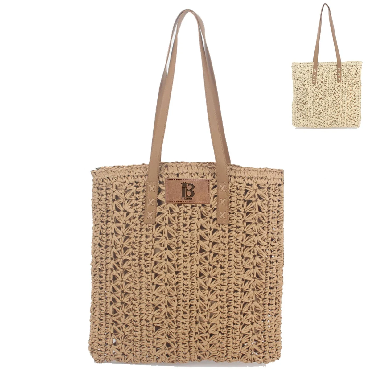Handwoven Straw Beach Bag for Travel 1