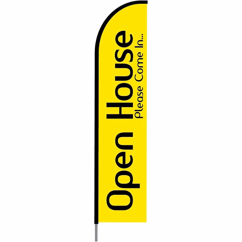 Open House(Yellow) Flag Kit 15' Feet Feather Flag Sign sale flag Outdoor Banner