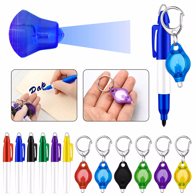 Mini Flashlight Keychain Permanent Marker