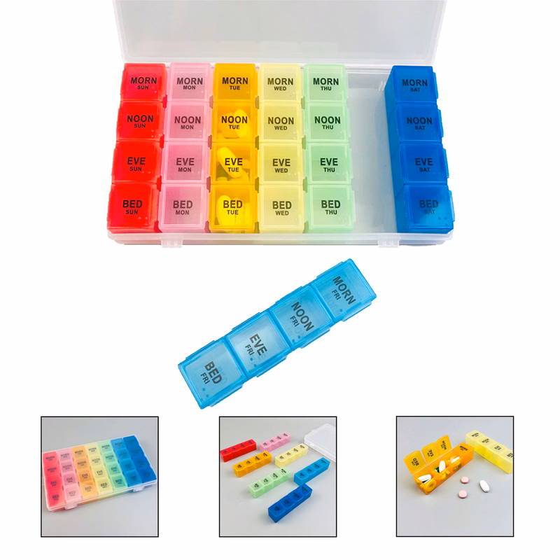 Rainbow Color Weekly 7 Day Pill Box