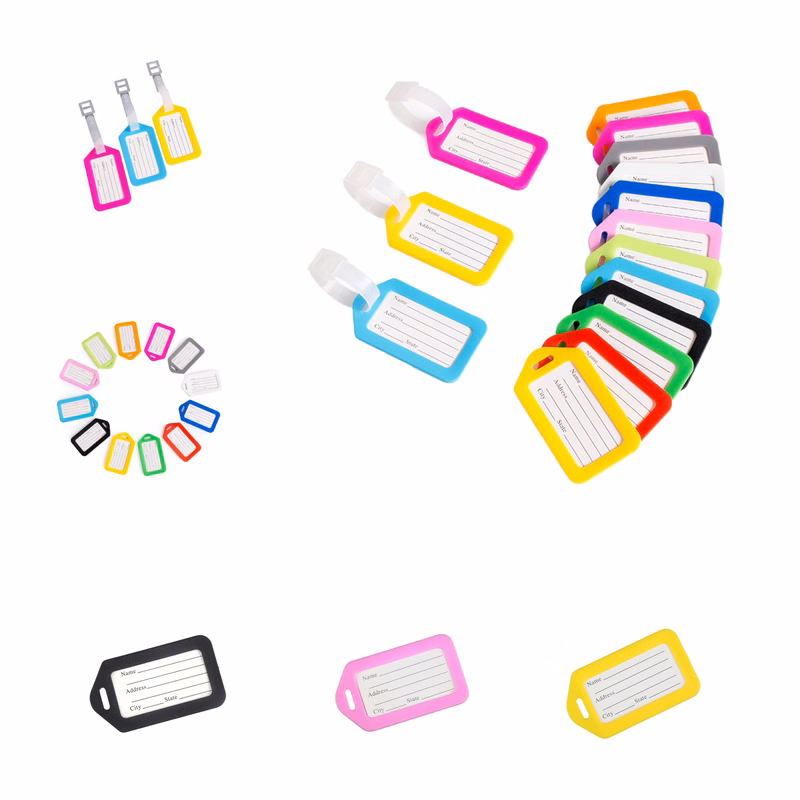 MOQ 100 Waterproof Plastic Travel Luggage Tag with ID Card