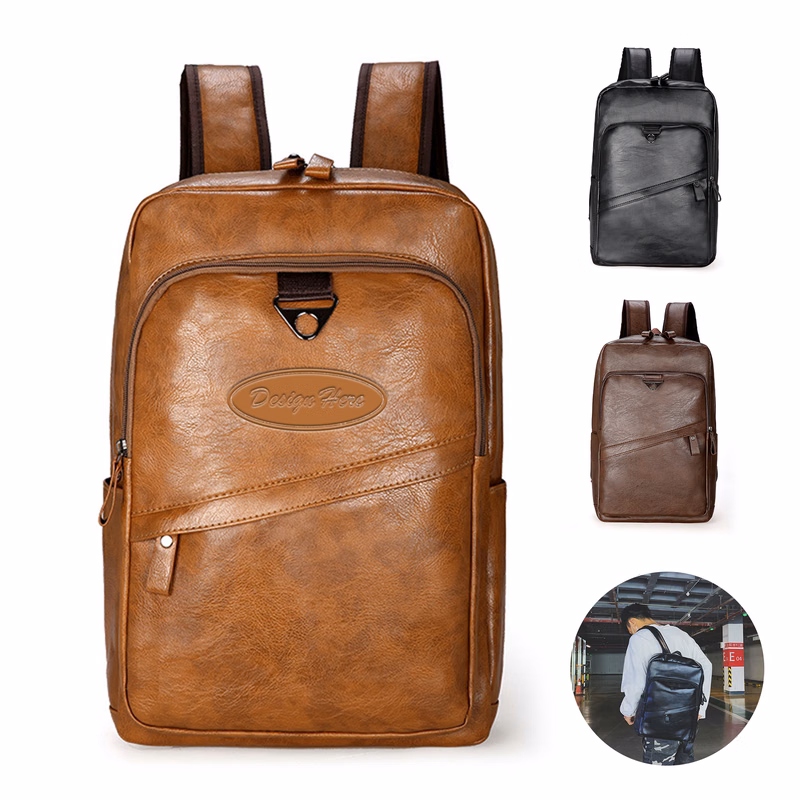 PU Leather Backpack with Adjustable Shoulder Straps