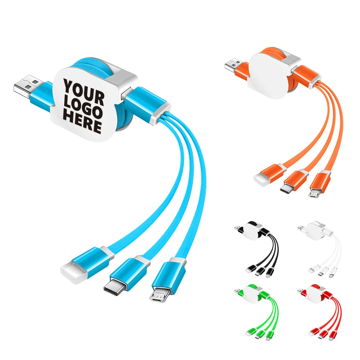 3 in 1 Retractable USB Phone Cable 1