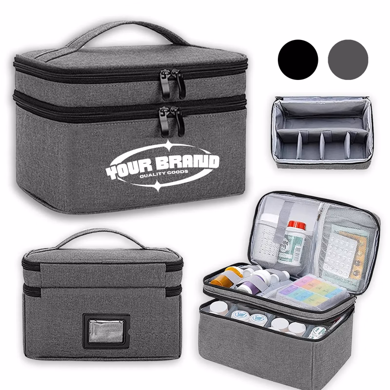 Empty Medicine Travel Storage Pill Bottle Organizer Bag