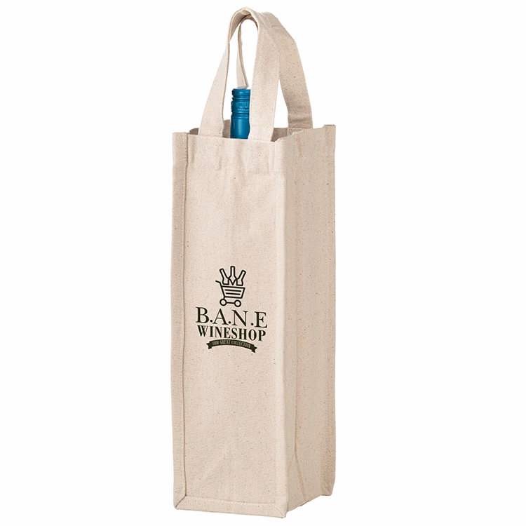 Heavyweight Cotton Canvas 1 Bottle Wine Bag