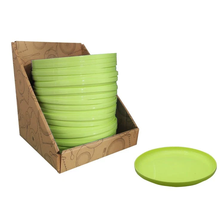 Plastic Round Plates - Green 7.4" 1