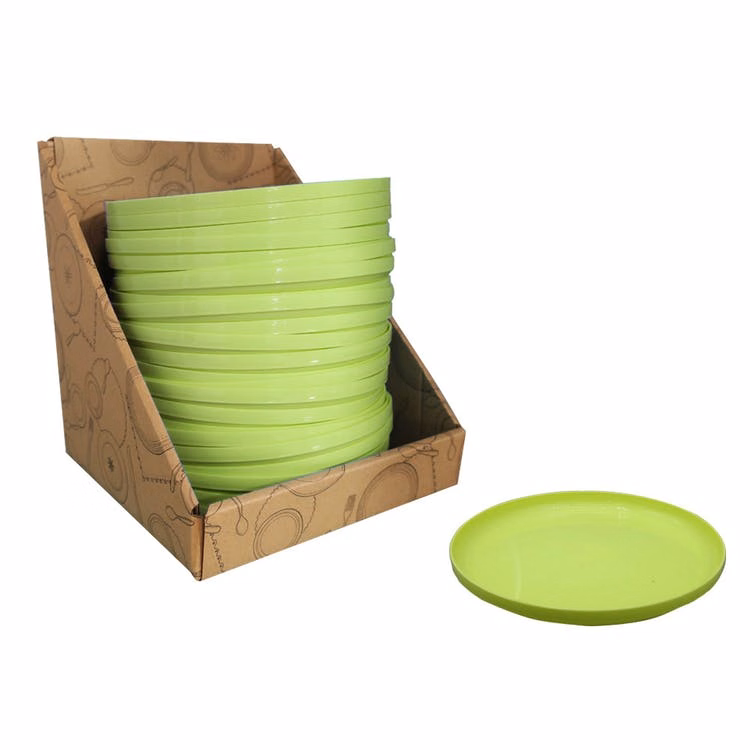 Plastic Round Plates - Green 7.4"