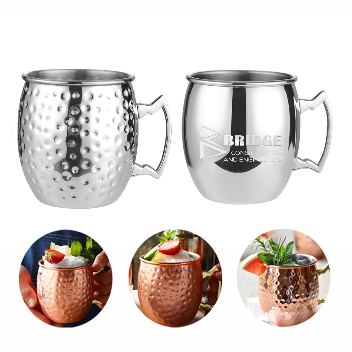 Custom Stainless Steel Copper Plated Moscow Mule Mug 1