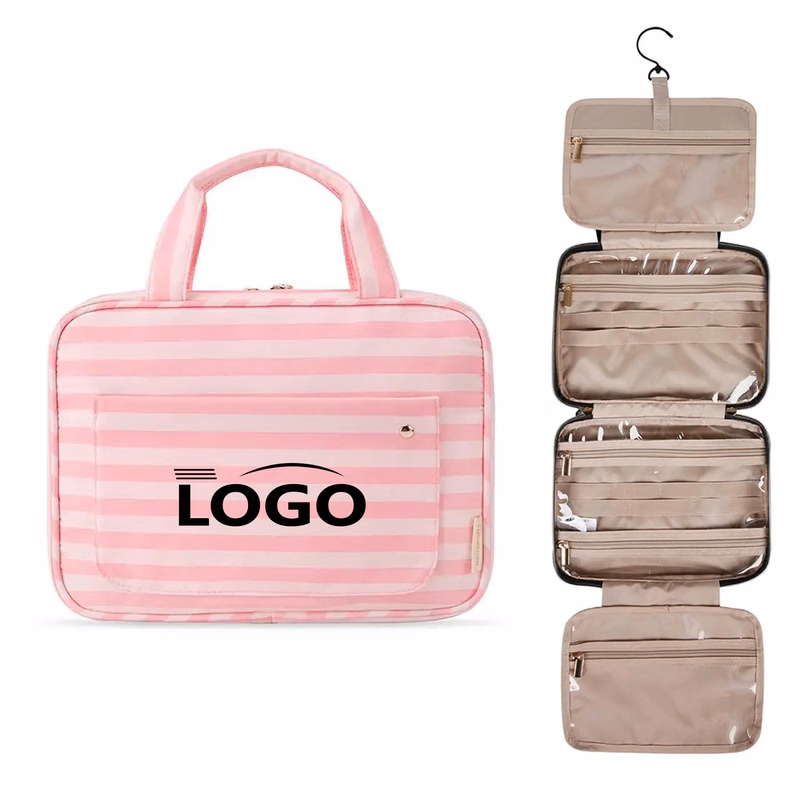 Multi-compartment waterproof hanging toiletry bag