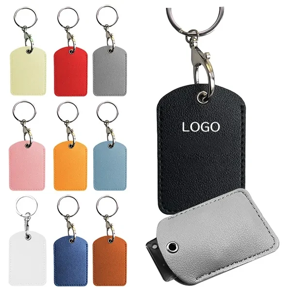 Engraved PU Leather Keychain 1