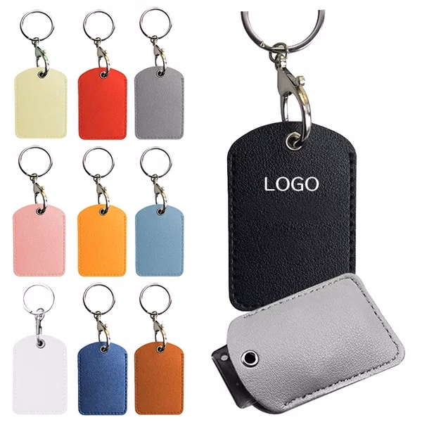 Engraved PU Leather Keychain