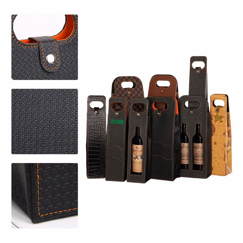 MOQ 50 Luxury Wine Gift Bag with Window Design for Two Bottles