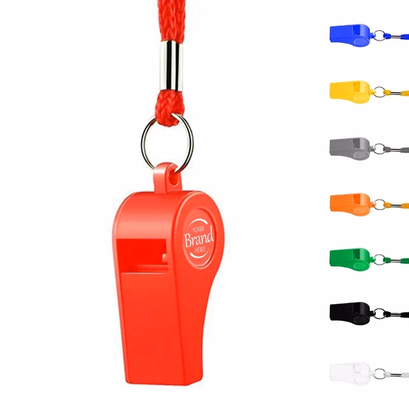 Colorful Plastic Whistles With Lanyards