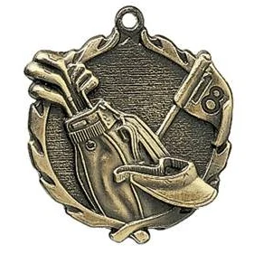 Golf Wreath Medal, 2 1/2" 1