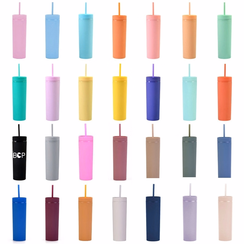 Tumblers with Lids and Straws