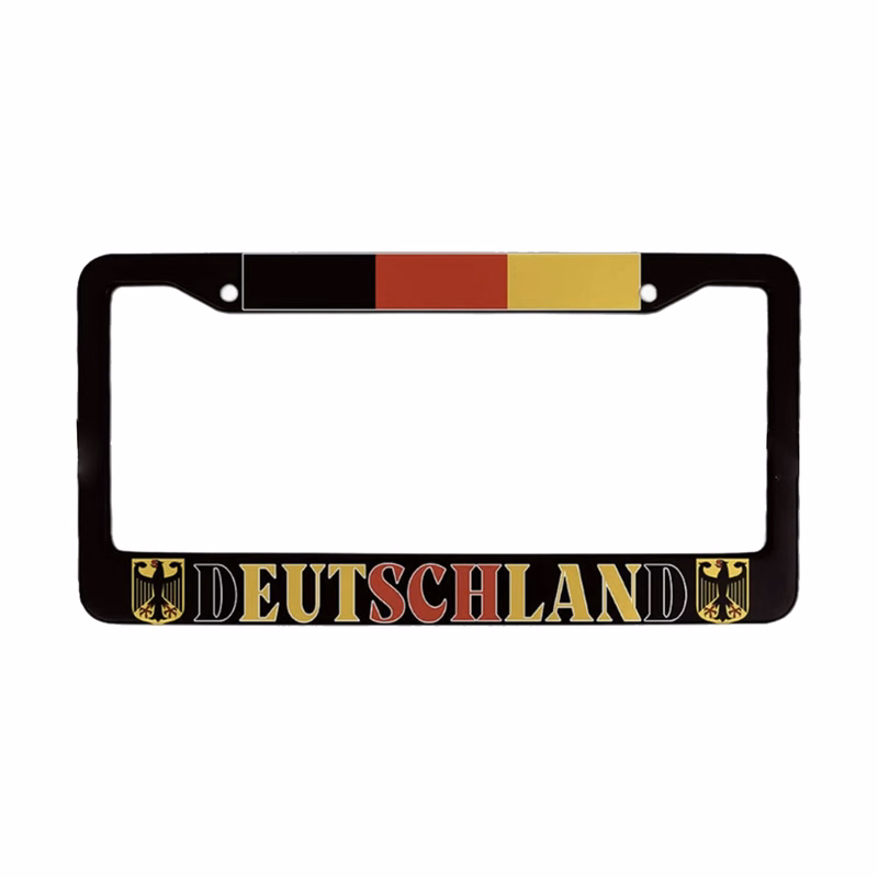 4 Holes Straight Bottom Full Color Custom Aluminum Alloy License Plate Frame 12.2"L X 6.3"W