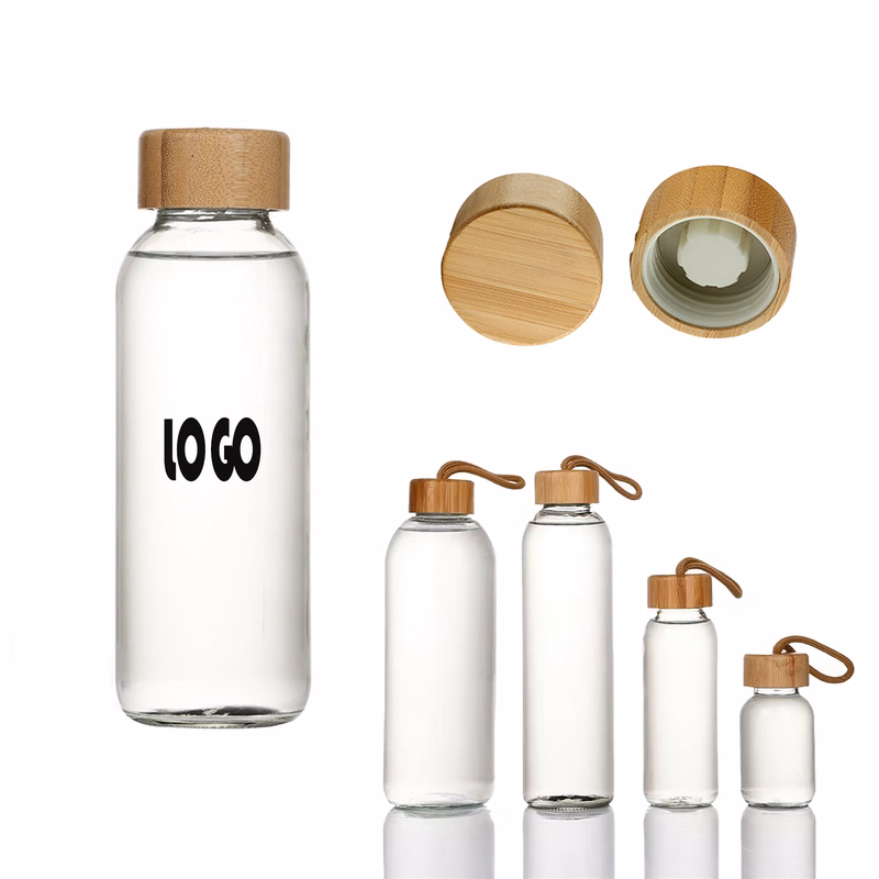 16 oz Bamboo Covered Glass Water Cup